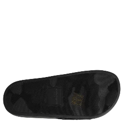 Black Devotion Matelassé Leather Slides Shoes