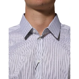 White Stripes Cotton Men GOLD Dress Shirt