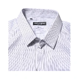 White Stripes Cotton Men GOLD Dress Shirt