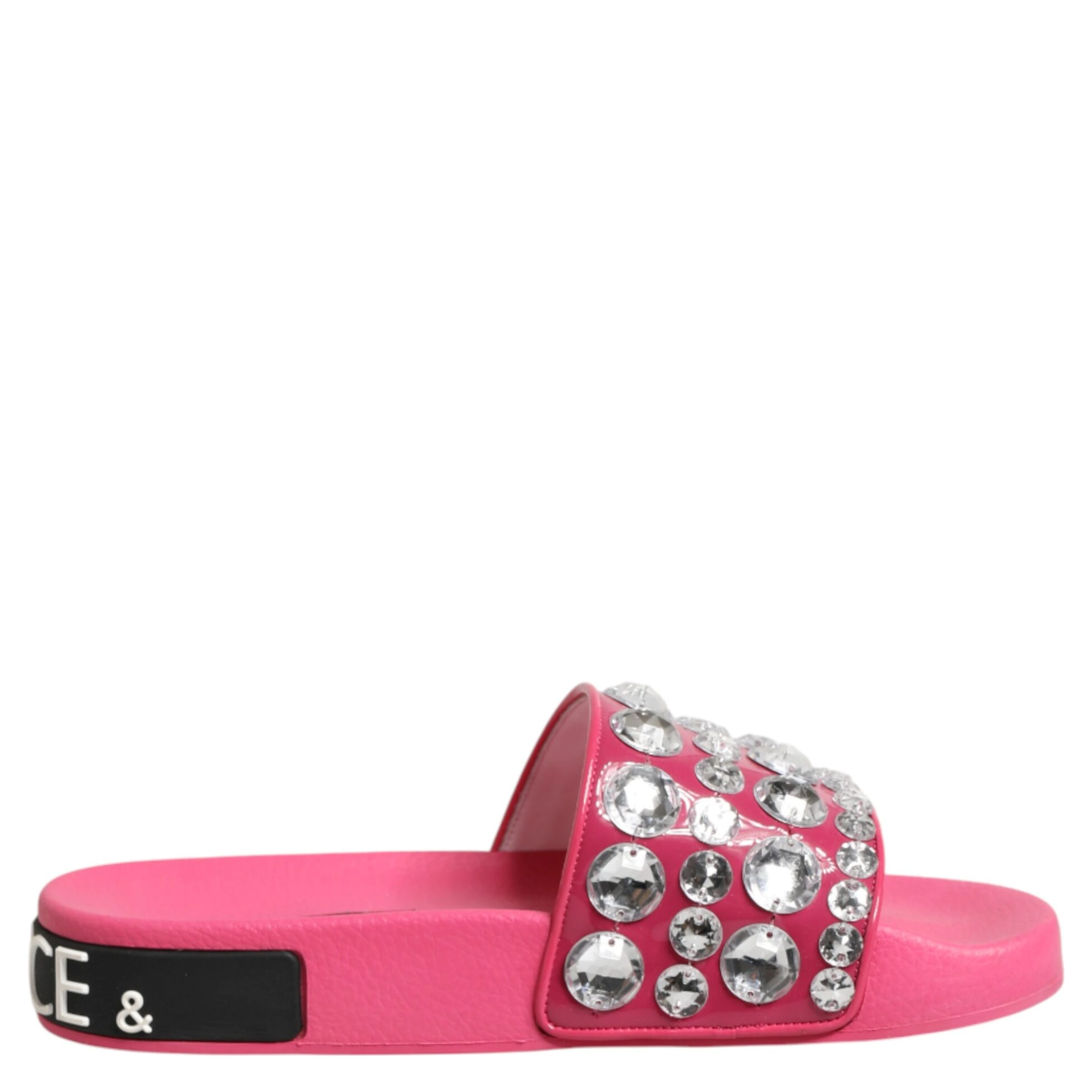 Pink Crystal Slides Sandals Beachwear Shoes
