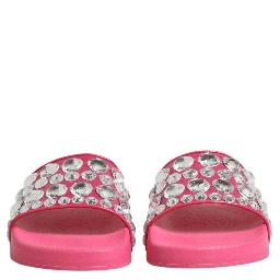 Pink Crystal Slides Sandals Beachwear Shoes