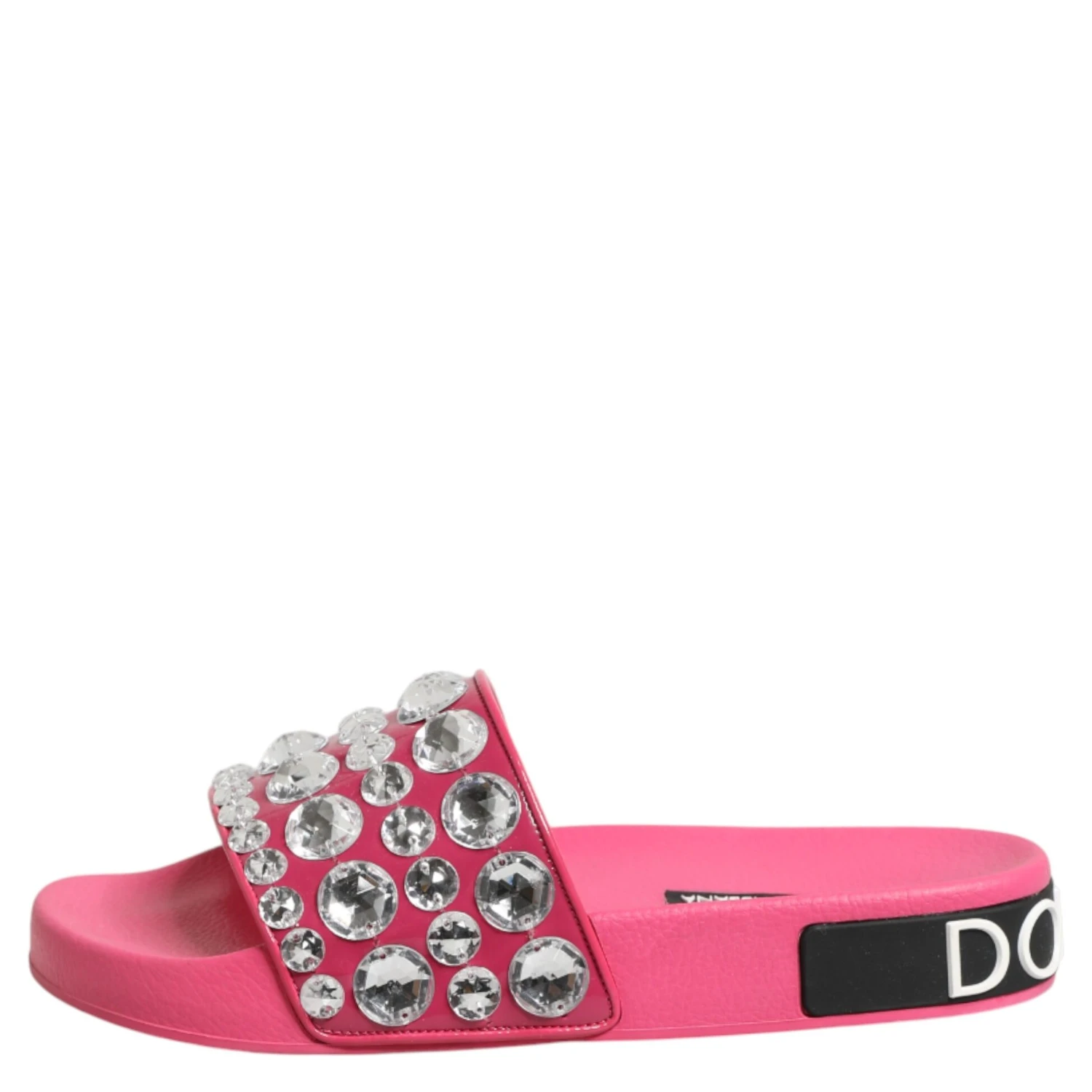 Pink Crystal Slides Sandals Beachwear Shoes
