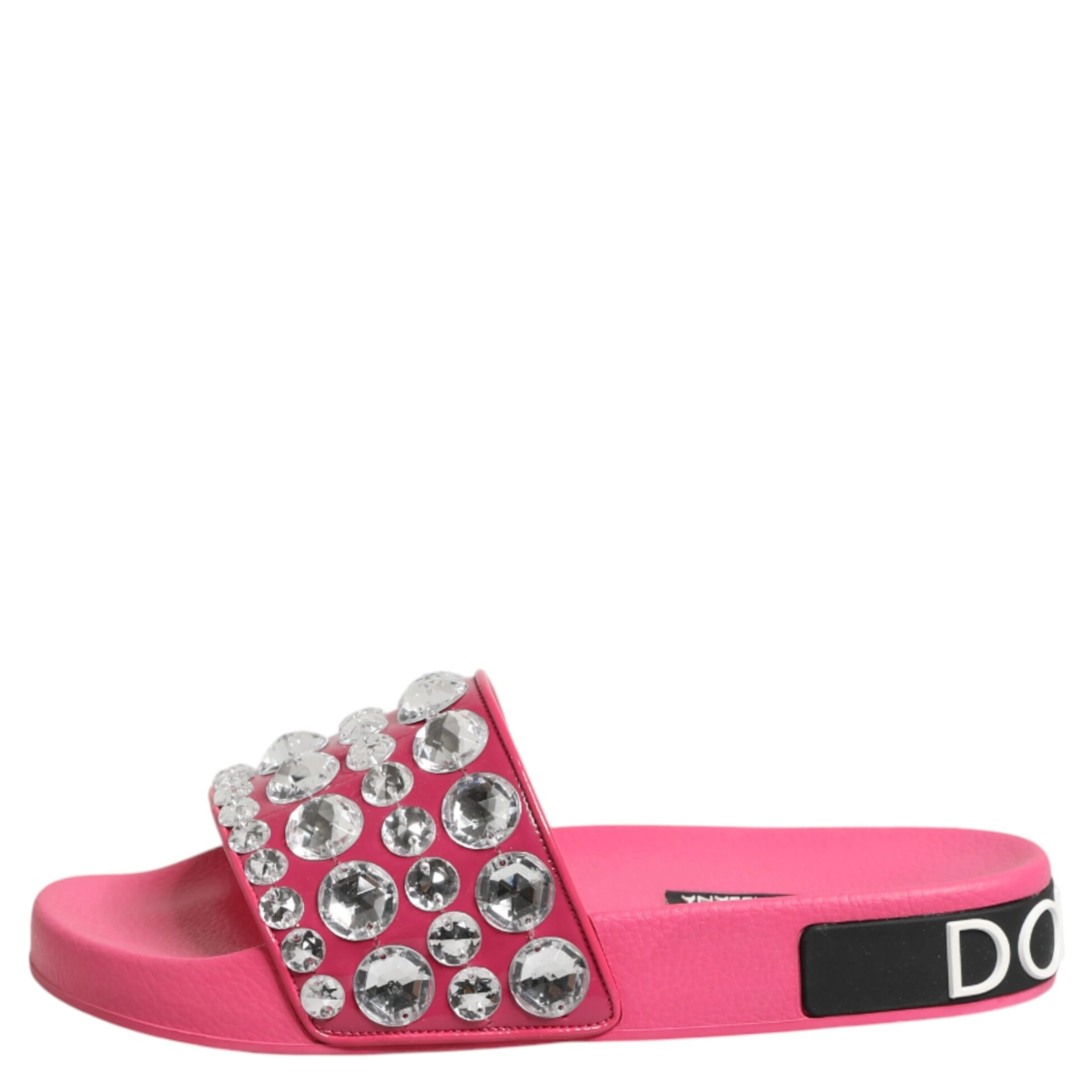 Pink Crystal Slides Sandals Beachwear Shoes
