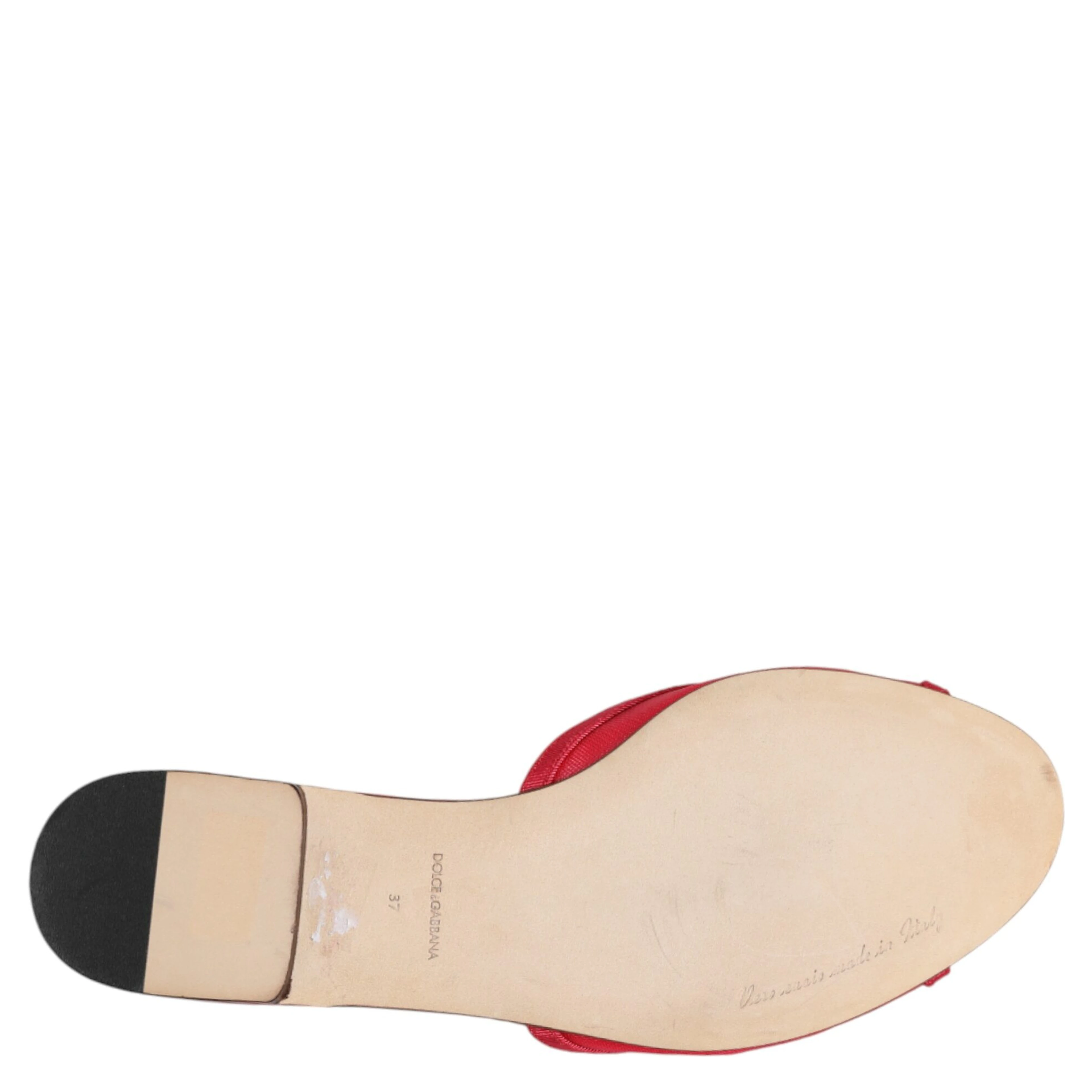 Red Embellished Flats Slip On Sandals Shoes