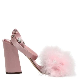 Pink Sequined Ankle Strap Sandals Shoes