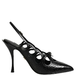 Leather High Heels Slingback Shoes