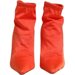 Orange DG Logo Heels Ankle Boots Shoes