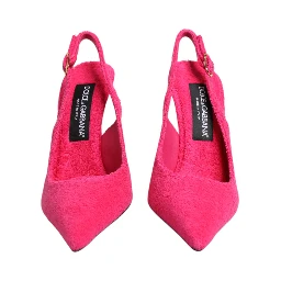 Pink Suede High Heels Slingback Shoes