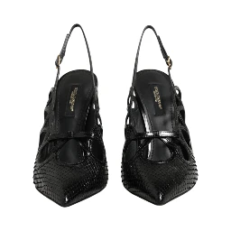 Leather High Heels Slingback Shoes