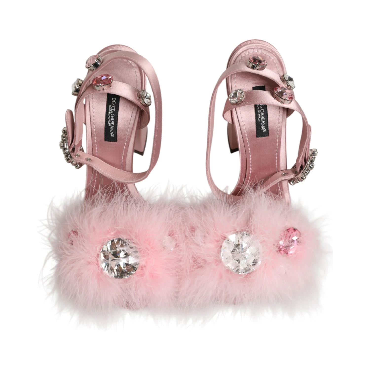 Pink Sequined Ankle Strap Sandals Shoes