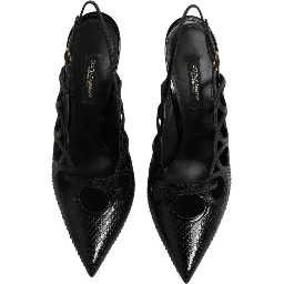 Leather High Heels Slingback Shoes