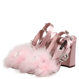 Pink Sequined Ankle Strap Sandals Shoes