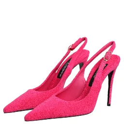 Pink Suede High Heels Slingback Shoes