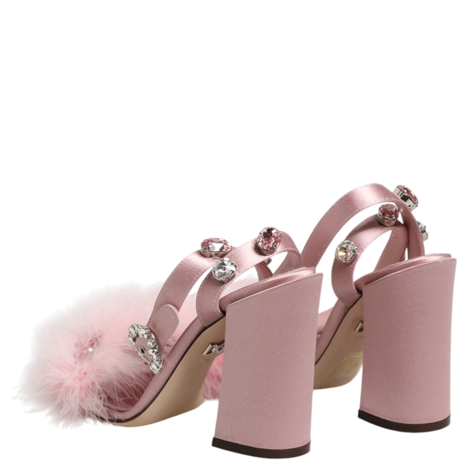 Pink Sequined Ankle Strap Sandals Shoes