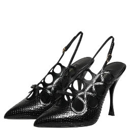 Leather High Heels Slingback Shoes