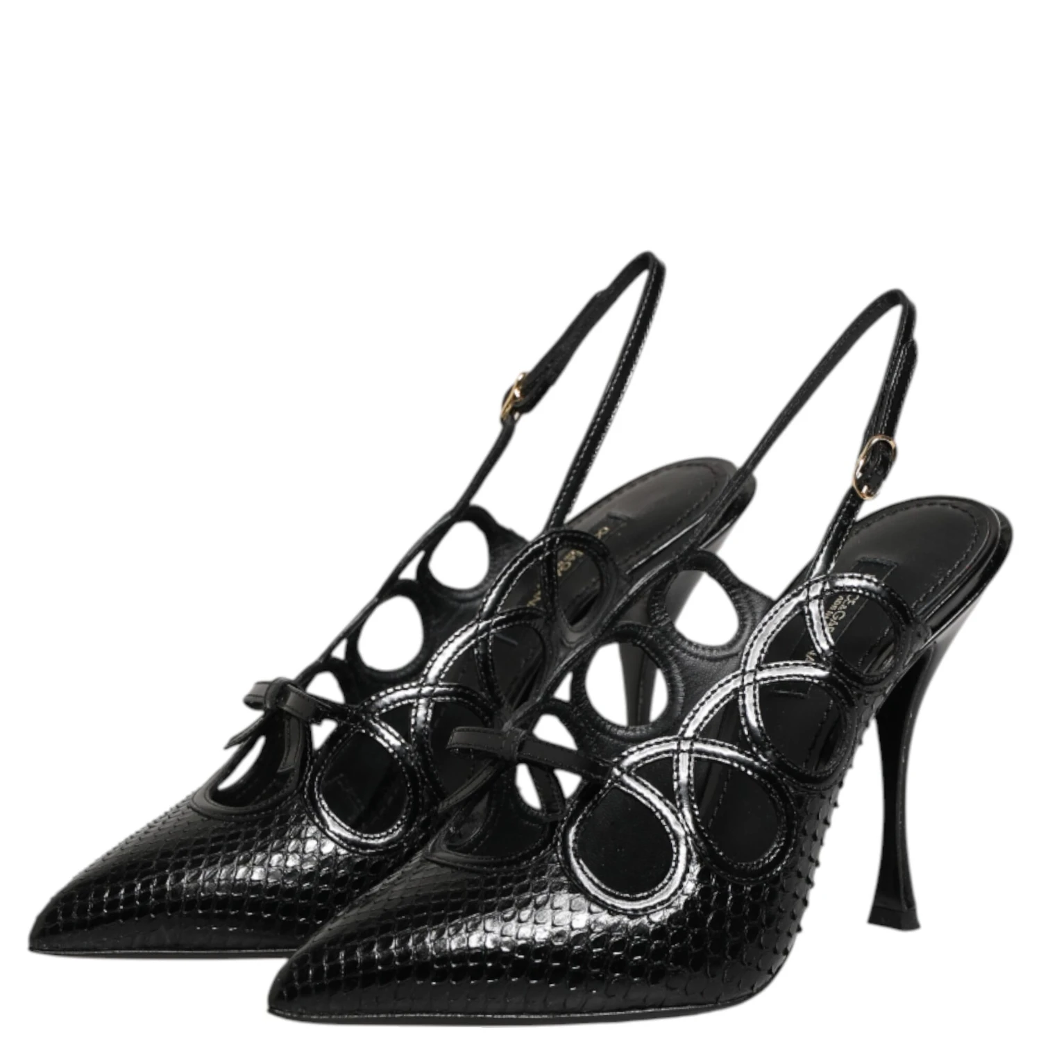 Leather High Heels Slingback Shoes