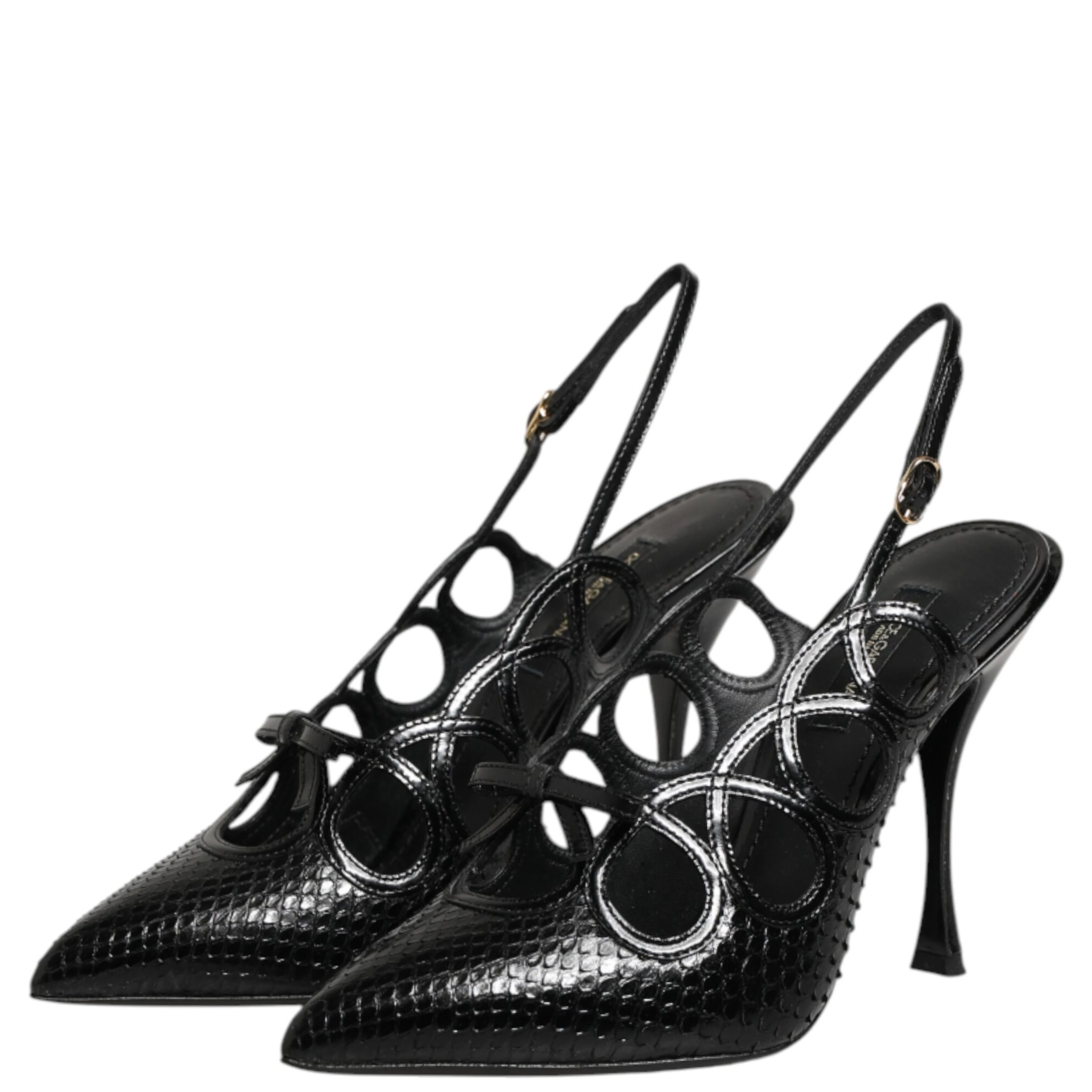 Leather High Heels Slingback Shoes