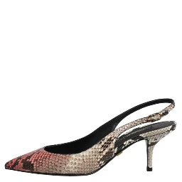Multicolor Leather Heels Slingback  Shoes