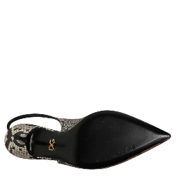 Multicolor Leather Heels Slingback  Shoes
