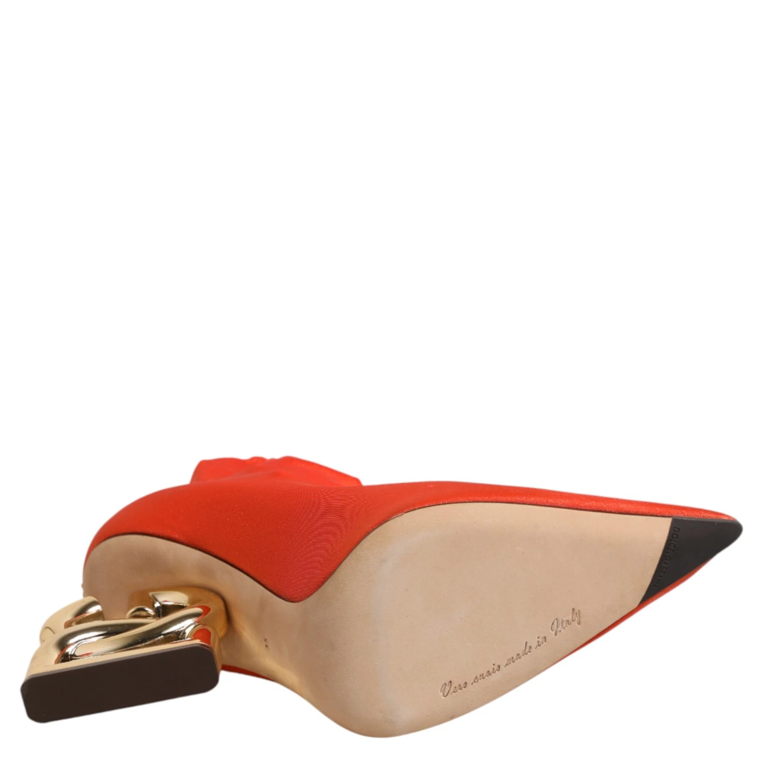 Orange DG Logo Heels Ankle Boots Shoes