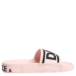 Pink Rubber Slides Sandals Beachwear Shoes