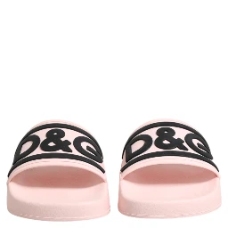 Pink Rubber Slides Sandals Beachwear Shoes