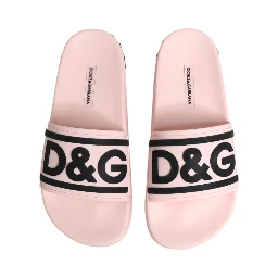 Pink Rubber Slides Sandals Beachwear Shoes
