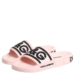 Pink Rubber Slides Sandals Beachwear Shoes
