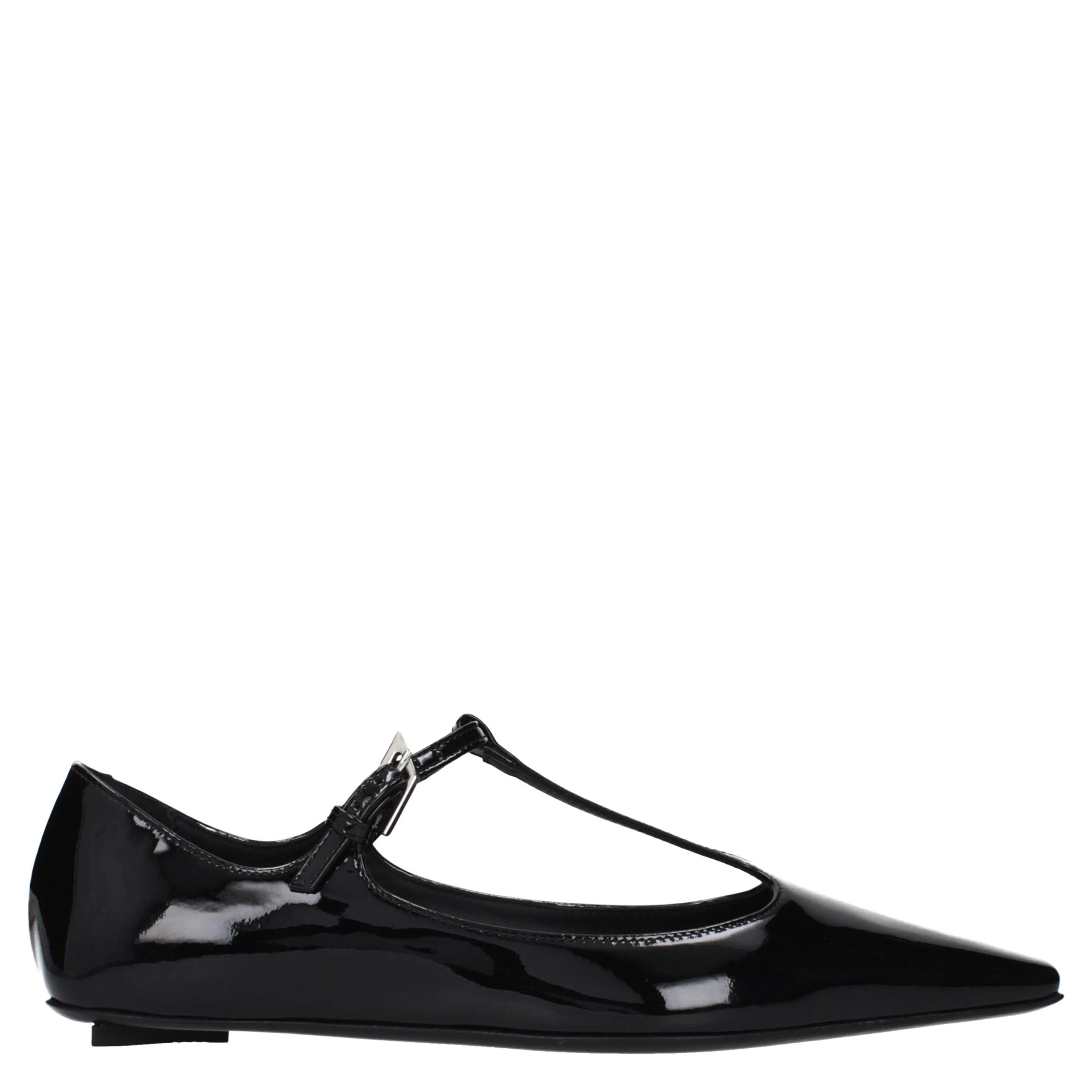 Black Leather Ballet Flats