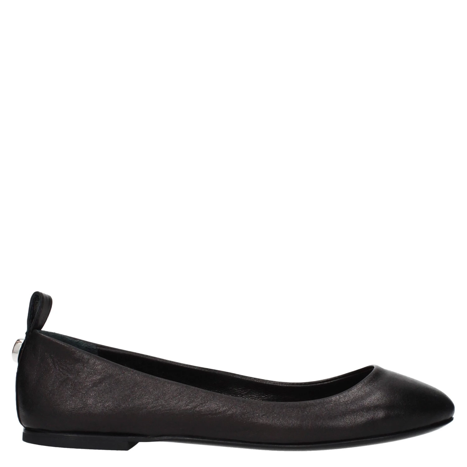 Black Leather Ballet Flats
