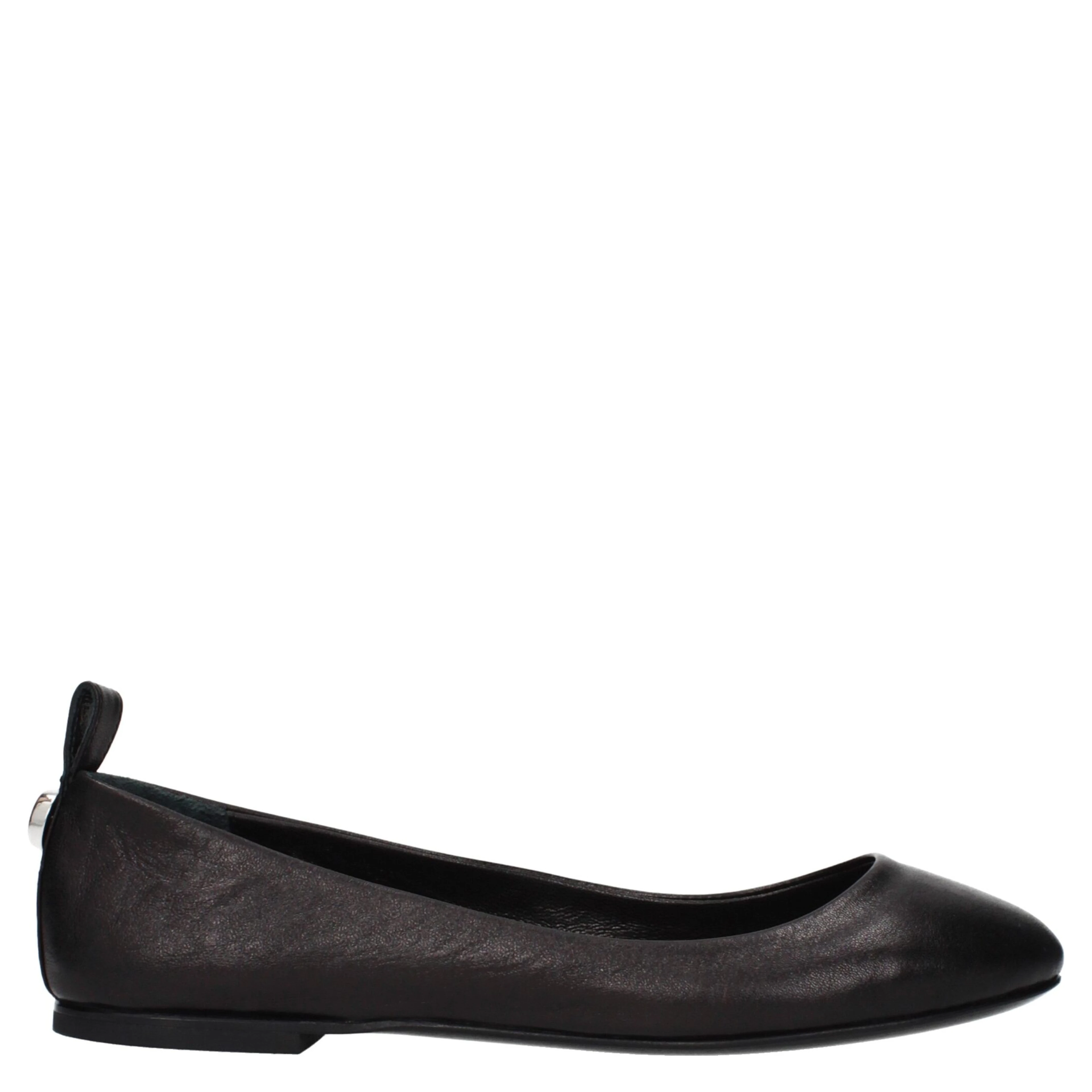 Black Leather Ballet Flats