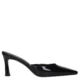Black Leather Flat Sandals