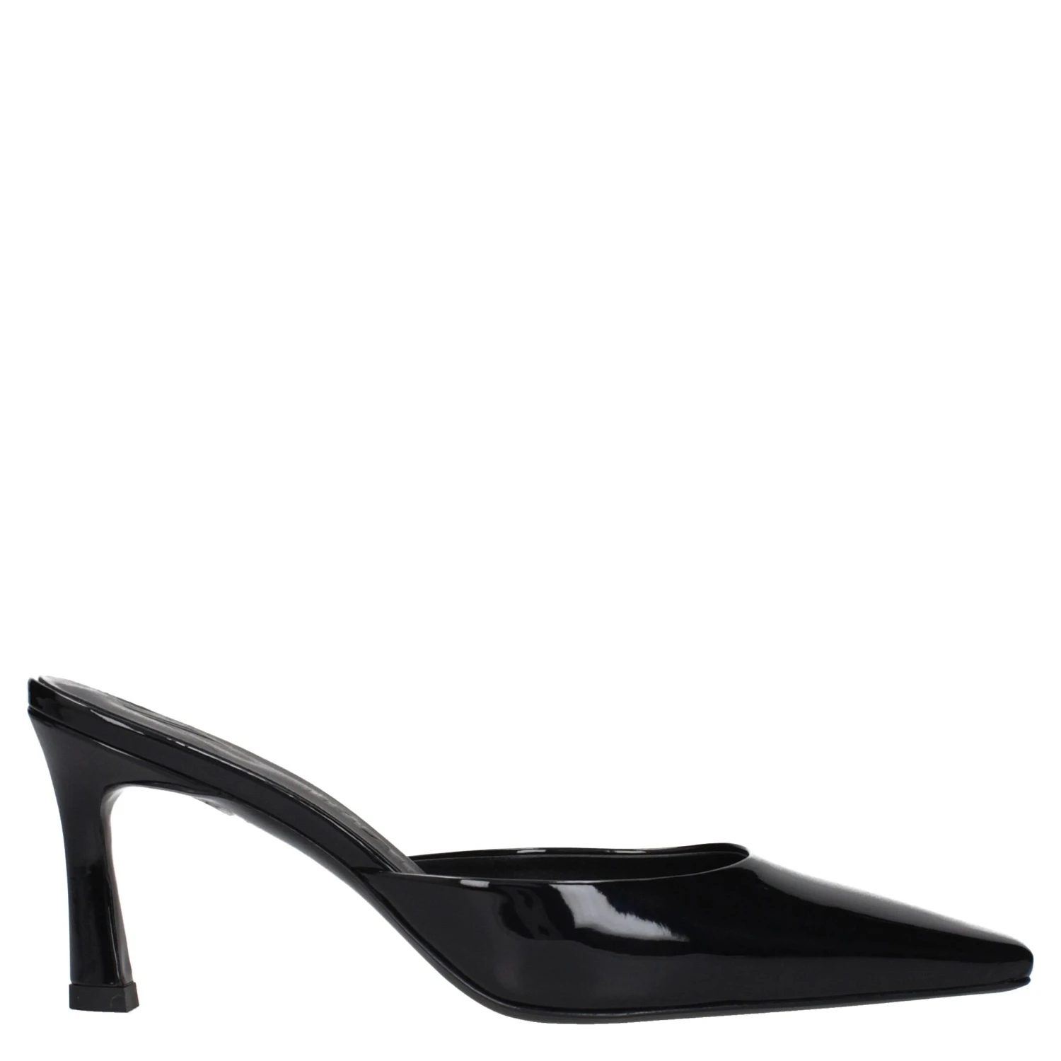 Black Leather Flat Sandals