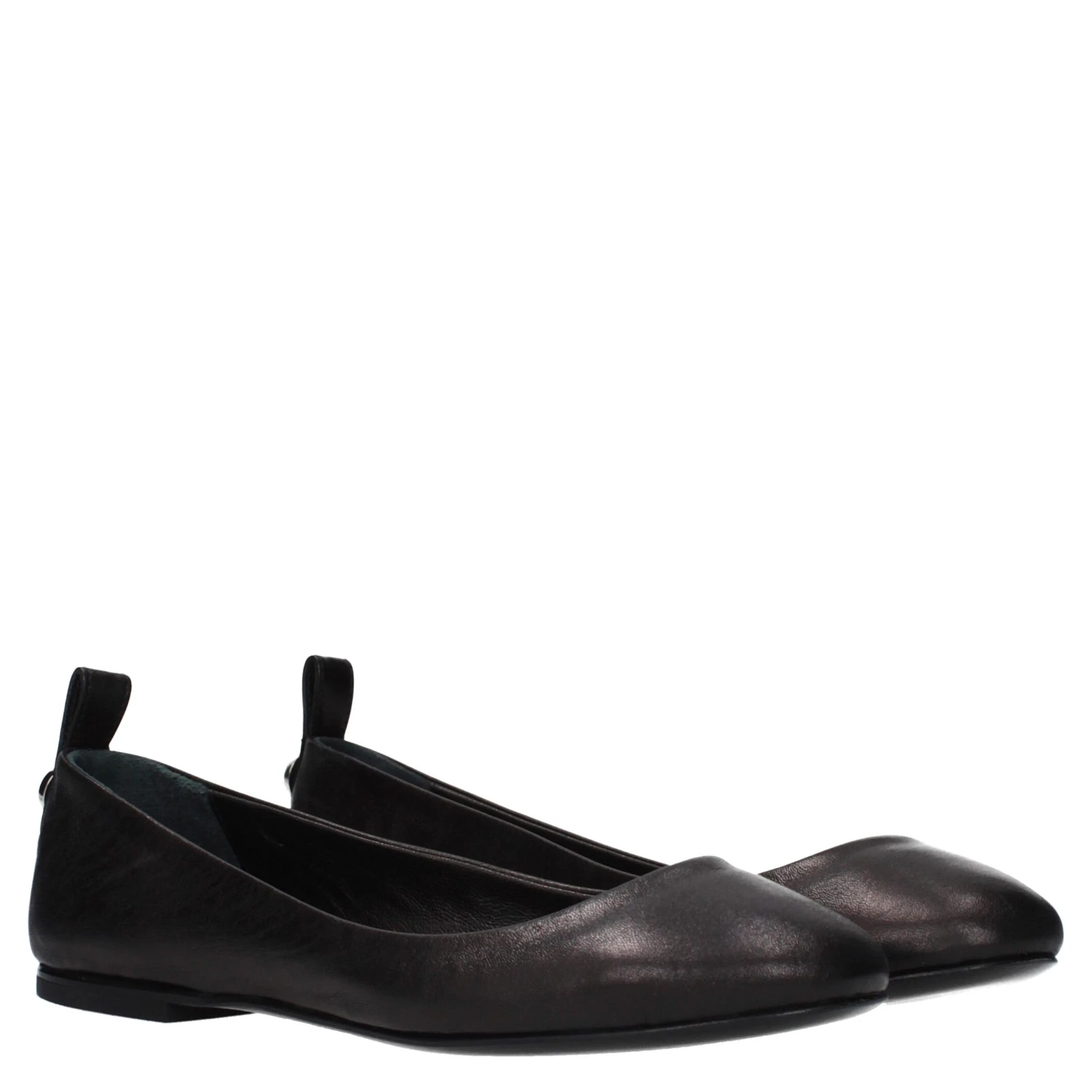 Black Leather Ballet Flats