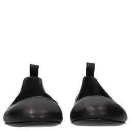 Black Leather Ballet Flats