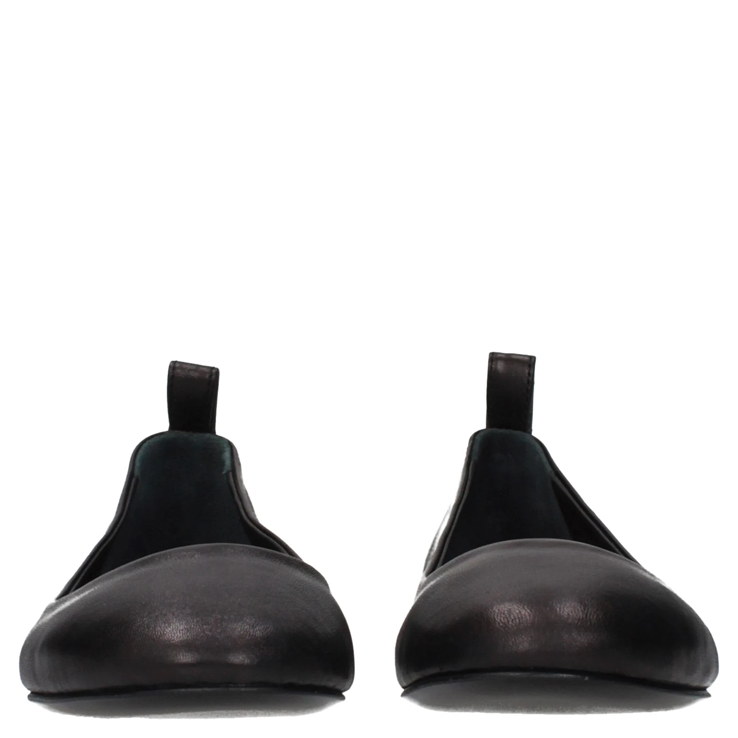 Black Leather Ballet Flats