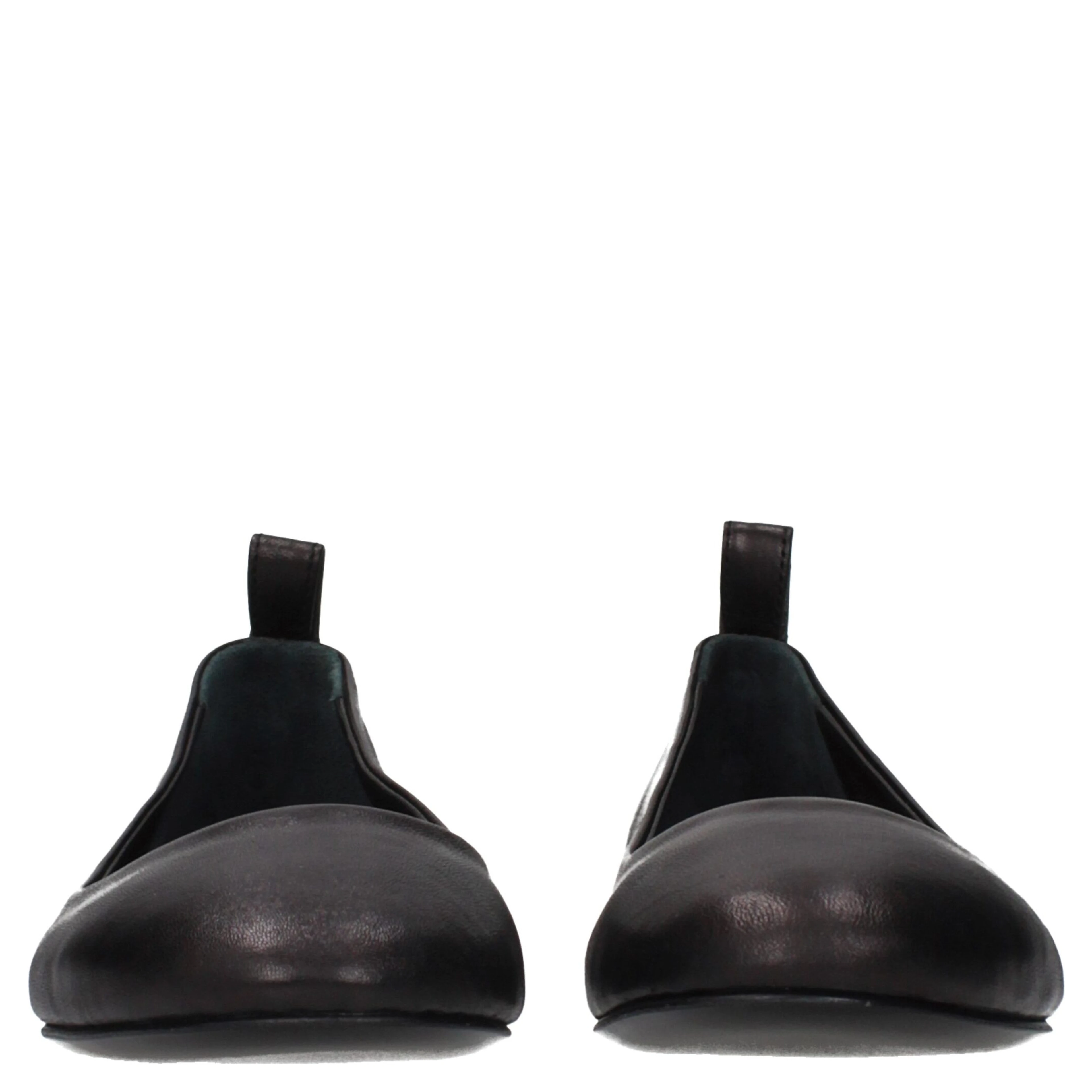 Black Leather Ballet Flats