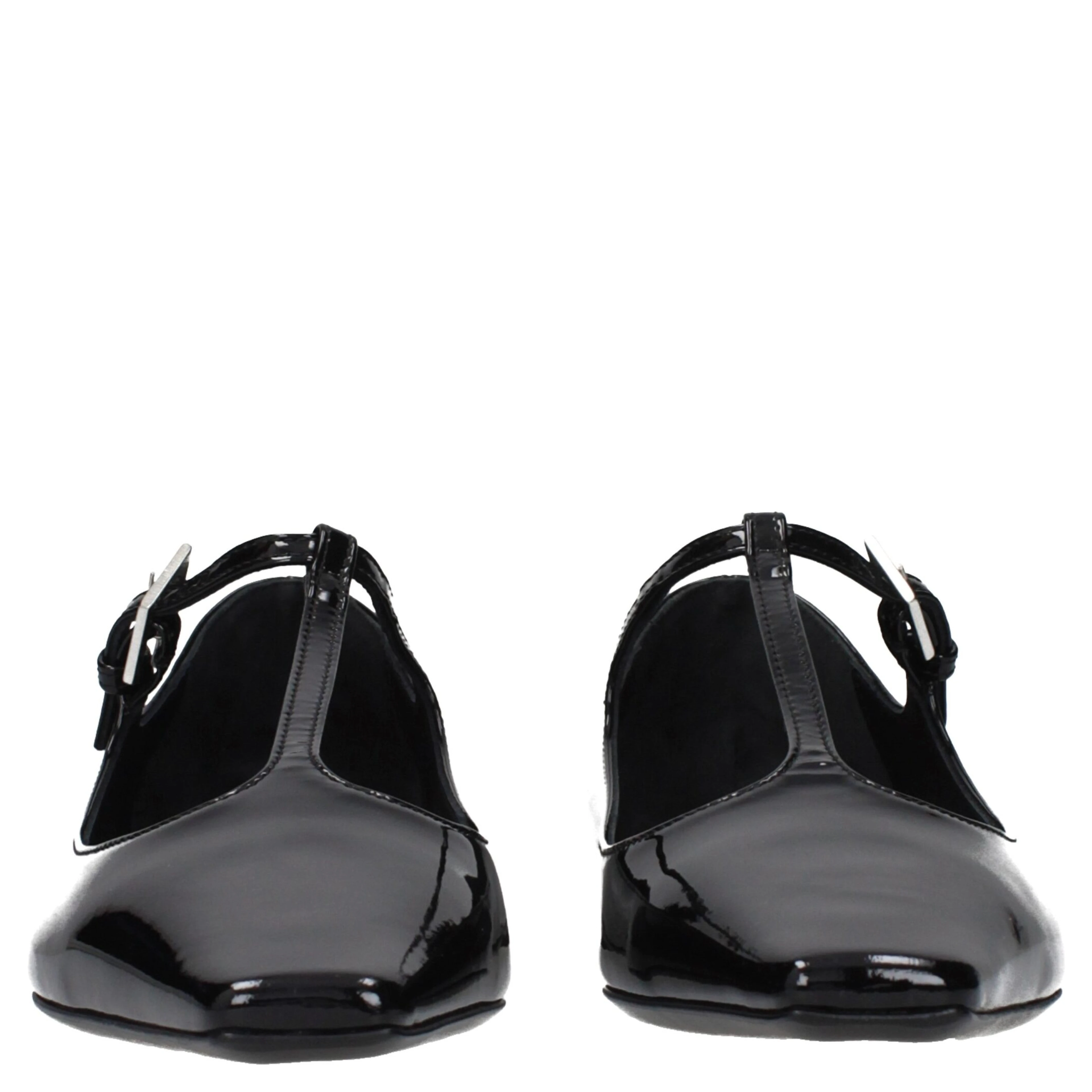 Black Leather Ballet Flats