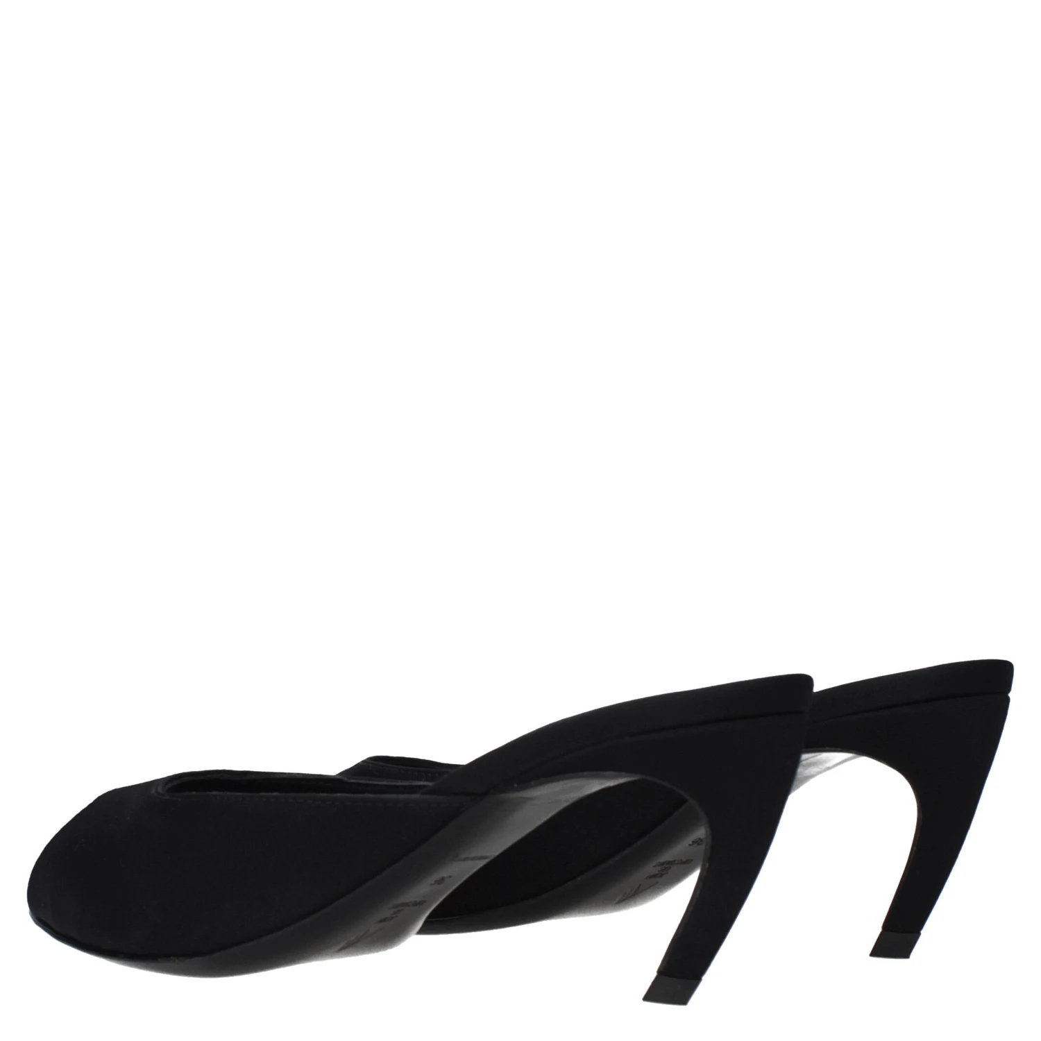 Black Fabric Flat Sandals