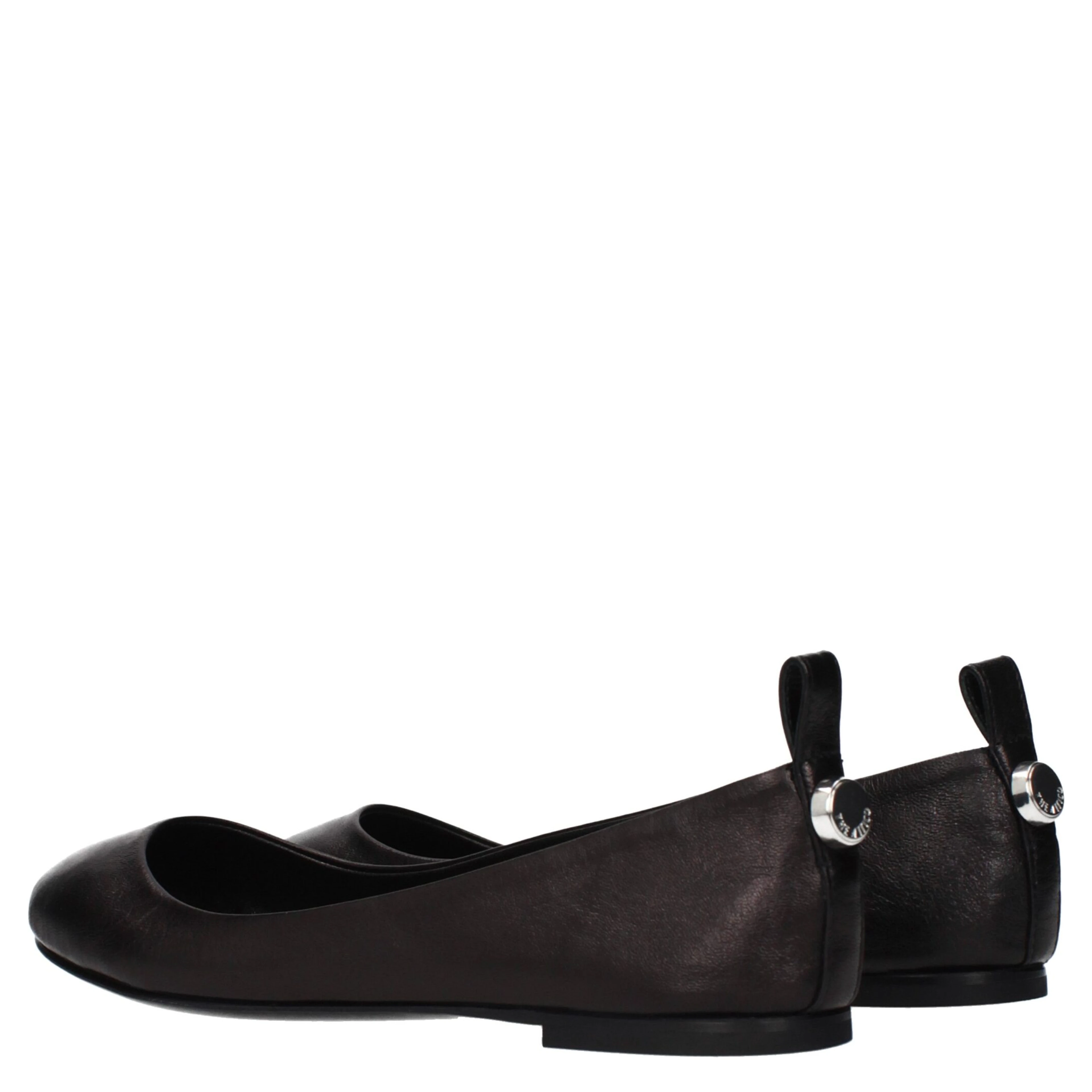 Black Leather Ballet Flats