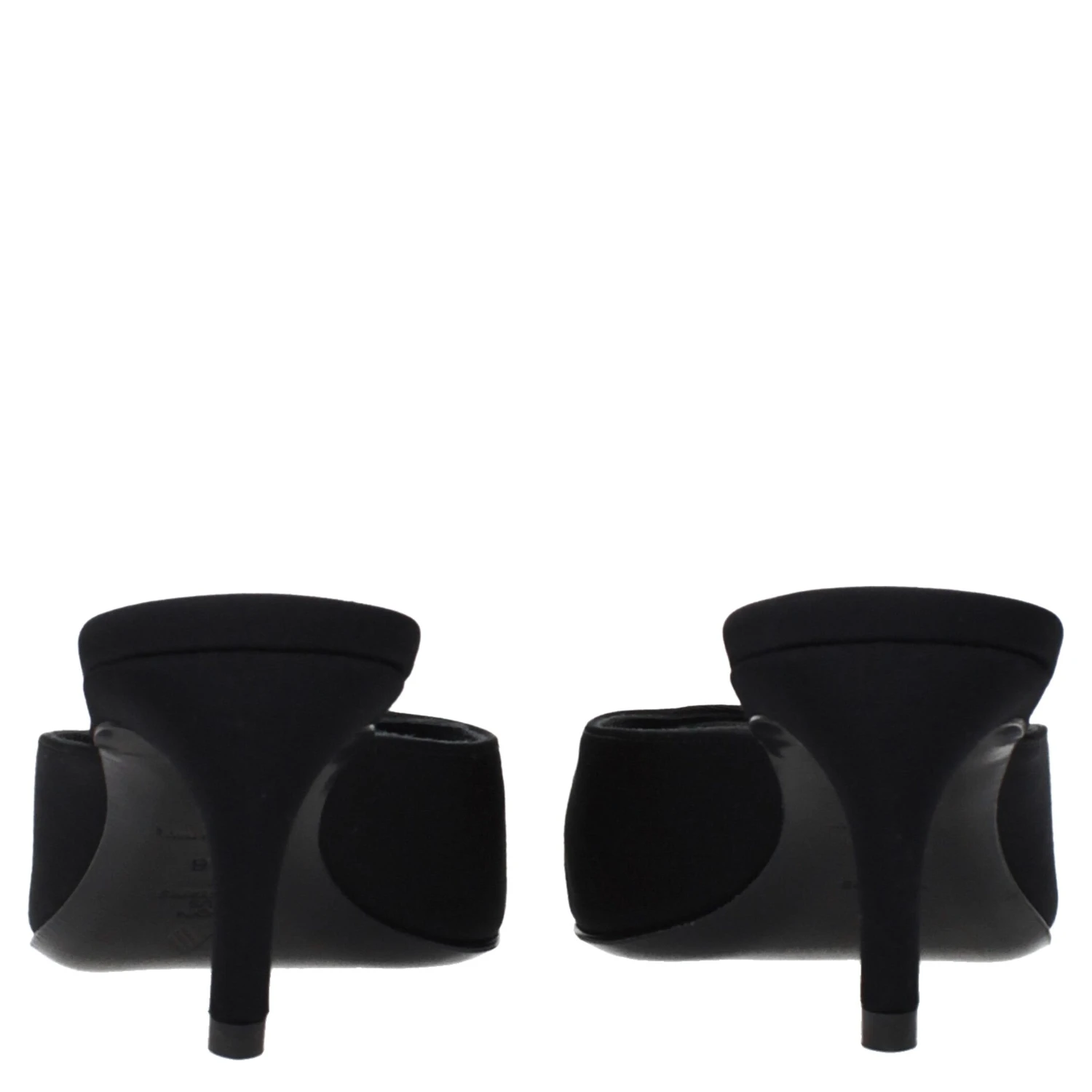 Black Fabric Flat Sandals