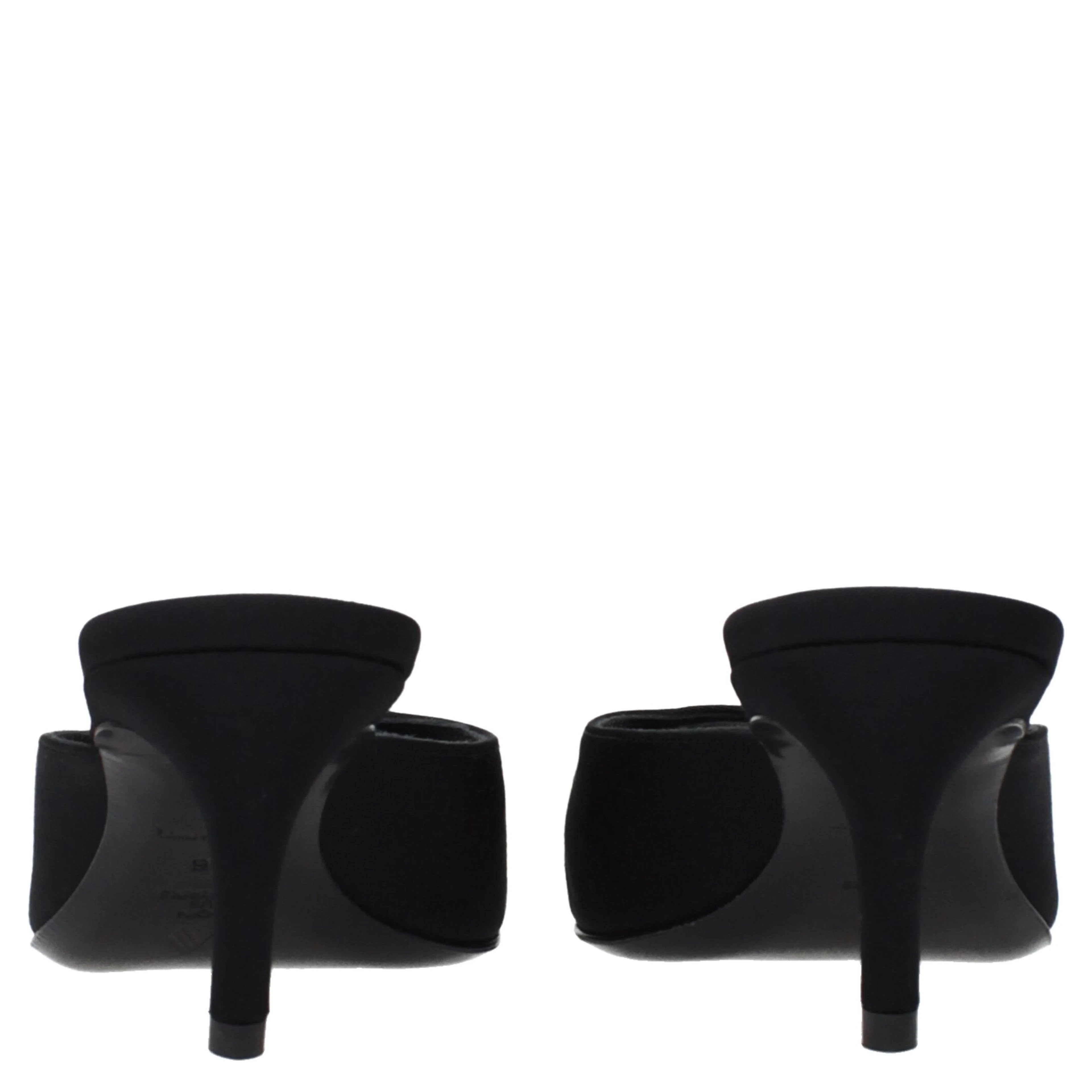 Black Fabric Flat Sandals