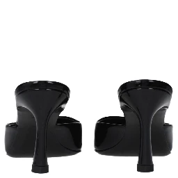 Black Leather Flat Sandals