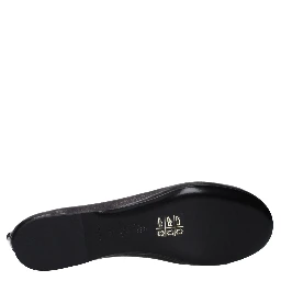 Black Leather Ballet Flats