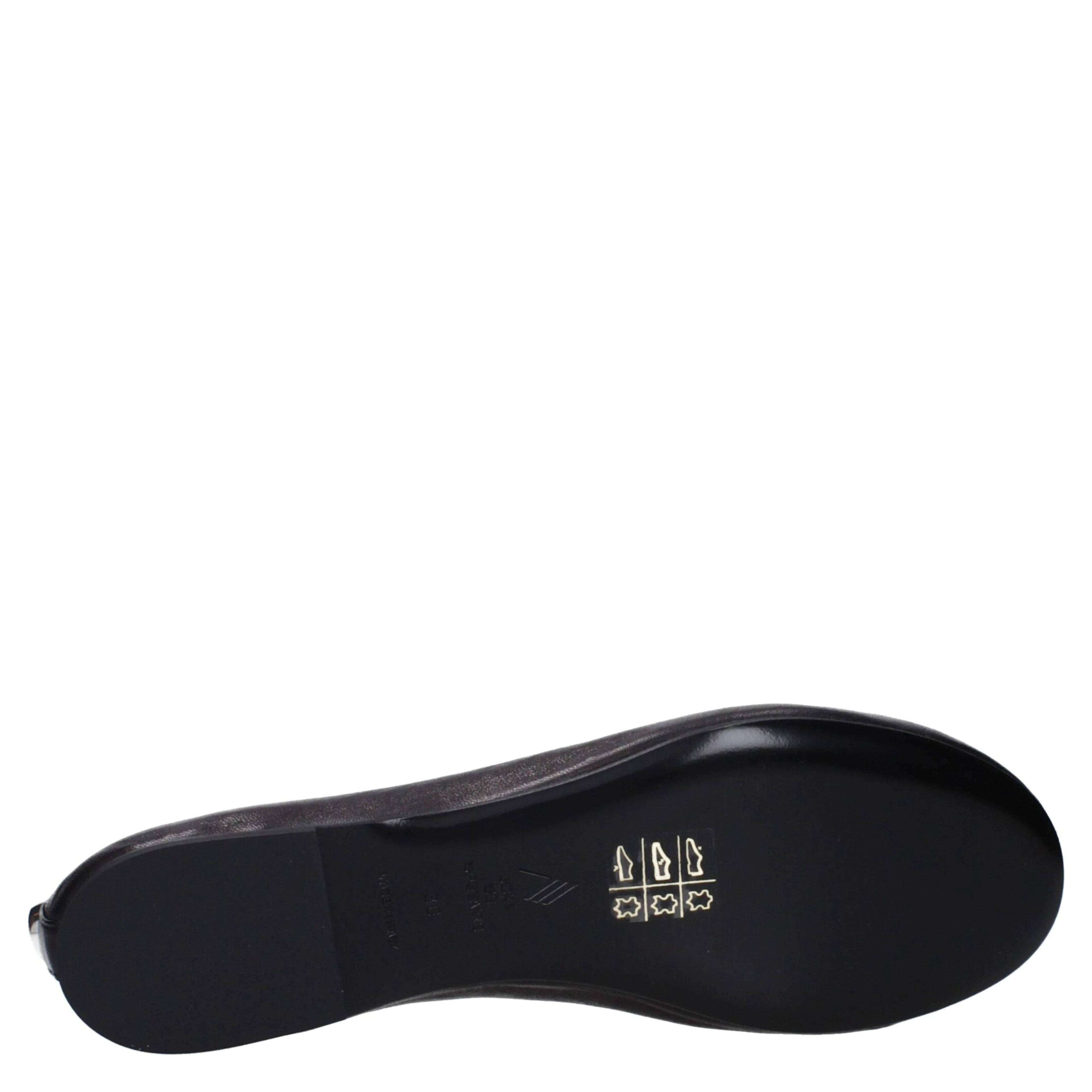 Black Leather Ballet Flats