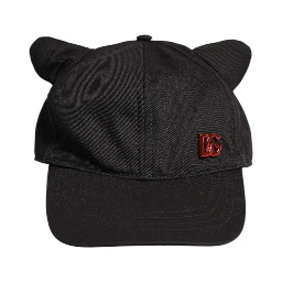 Black Cotton Logo Patch 6 Panels Baseball Cap Hat