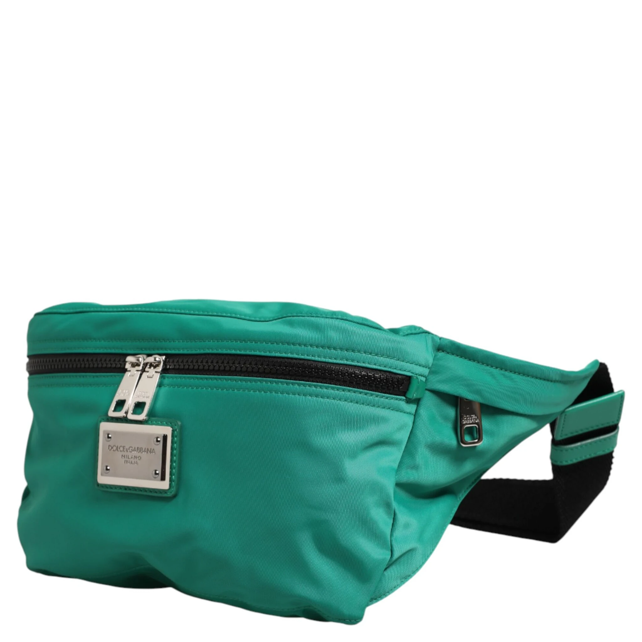 Green Logo Plaque Nylon Waist Fanny Pack Men's Borse Bag