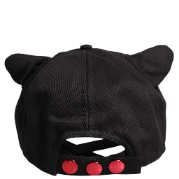 Black Cotton Logo Patch 6 Panels Baseball Cap Hat