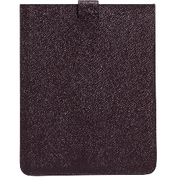 Dark Brown Leather Logo Plaque Cover Sleeve Tablet Case