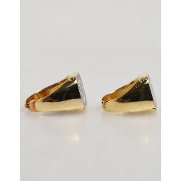 Gold-Tone Real Brass Black Enamel "DG" Adjustable Rings